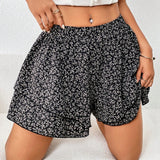 VCAY Shorts floral de cintura elastica