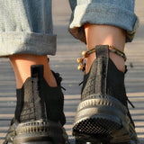 Zapatillas de deporte con detalle de letras negras para mujer, zapatillas de correr delanteras con cordones y punta redonda