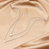 Pulsera de perlas de doble capa, Simple y exquisita, a la moda, con decoracion de corazon, accesorios de uso diario, 1 pieza