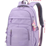 Nueva mochila ligera de nailon para mujer, a la moda, con multiples bolsillos y gran capacidad para mochila escolar y ordenador, bolso de hombro doble con colgante
