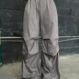 Coolane Pantalones parachute unicolor de cintura con cordon