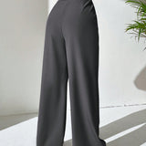 EZwear Pantalones de pierna ancha panel en contraste