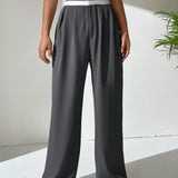 EZwear Pantalones de pierna ancha panel en contraste