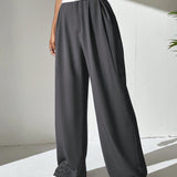 EZwear Pantalones de pierna ancha panel en contraste