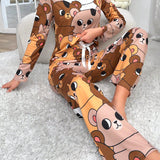 AKIKODRAWS Conjunto de pijama con estampado de dibujos animados