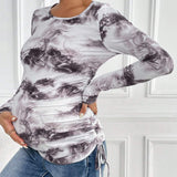 Maternidad Camiseta con estampado de paisaje con cordon lateral