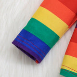 Bebe nina Camiseta de rayas de arcoiris con estampado
