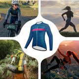 Mujer Sueter de ciclismo Ropa de bicicleta mangas largas Camiseta carretera equitacion Camisa bicicleta de carretera ciclista ropa