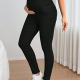 Maternidad Jeans ajustados banda ancha de cintura ajustable