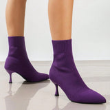 Zapatos Tejidos De Color Solido, Elegantes Y Comodos Para Mujeres En Otono E Invierno