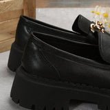 Zapatos Mocasines De Mujer Con Estilo Britanico, Con Suela Gruesa, Version De Viernes Negro, Con Tacon Grueso