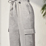 Pantalones cargo con bolsillo lateral con solapa de cintura elastica