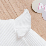 Bebe nina Camiseta ribete con fruncido tejido de canale