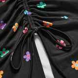 WYWH Top de tirantes floral & Falda con cordon lateral