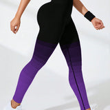 Yoga Party Leggings deportivos con estampado de ombre control de barriga