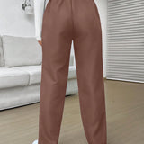 EZwear Pantalones rectos de cintura alta