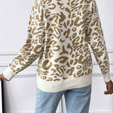 Maternidad Jersey con patron de leopardo de hombros caidos