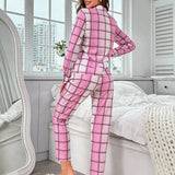 Conjunto de pijama con estampado de cuadros
