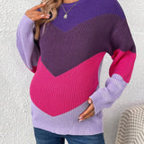 Maternidad Jersey de color combinado de hombros caidos
