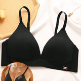 Solido Color Simple Deep V Bra