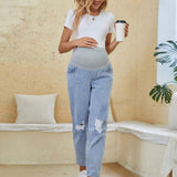 Jeans Informales Y Destrozados Para Maternidad