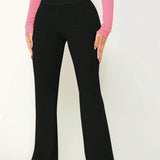SXY Pantalones Acampanados De Color Solido Para Mujer