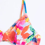 Swim Vcay Conjunto De Bikini Con Estampado Floral De Acuarela Para Mujer