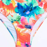 Swim Vcay Conjunto De Bikini Con Estampado Floral De Acuarela Para Mujer