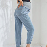 Jeans Para Mujeres Embarazadas Sueltos Y Comodos, Cintura Elastica, Punos