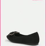 Cuccoo Everyday Collection Zapatos De Mujer Planos De Ballet Negro Versatiles Con Ligereza Decorada Con Arco Y Punta