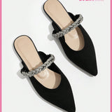 Cuccoo Everyday Collection Zapatos De Mujer Con Punta Y Decoracion De Pedreria, Tipo Mula Para Primavera Y Verano