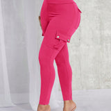 SXY Pantalon Ajustado De Bolsillo De Solapa