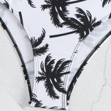 Swim Vcay Banador bikini con estampado tropical de talle alto