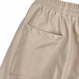 Coolane Pantalones cargo de cintura con cordon con bolsillo lateral con solapa PU