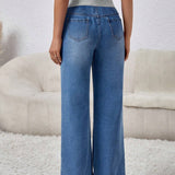 Jeans Premama Con Cintura Ajustable Y Rasgados