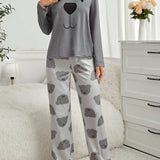 Conjunto De Pijama De Mujer Con Patron De Emoticono De Koala