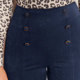 Frenchy Pantalones Acampanados Con Botones Cruzados Para Mujer