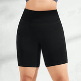 Yoga Basic Pantalones Cortos Deportivos Con Cintura Ancha De Color Liso De Talla Grande