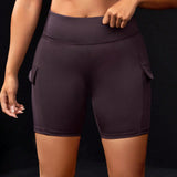 Outdoor Mountain Pantalones Cortos Deportivos De Talla Grande Con Cinturilla Ancha Y Panel Lateral Plegable Para Mujer