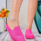 NEW Zapatos Planos Informales Para Caminar, Sin Cordones Para Damas, Estilo Simple Y De Moda De Primavera En Color Rojo Rosa