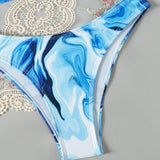 Swim Vcay Conjunto De Bikini Para Mujeres Con Estampado Tie-dye Para Festivales De Musica