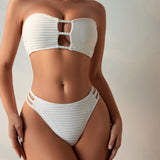 Swim BAE Conjunto De Bikini De Corpino Para Mujer Con Recorte