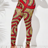 Lady Leggings De Talle Alto Con Estampado Completo Para Mujer