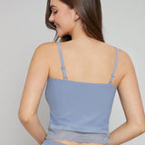 NEW Top De Pijama Para Mujer Con Espalda De Encaje Y Un Solo Color Solido