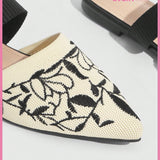 Cuccoo Everyday Collection Zapatos De Mujer Mulas Planas Con Punta Bordada Floral Para Primavera Y Verano