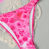 Swim Vcay Conjunto De Bikini Sin Tirantes Con Estampado Floral Para Mujer
