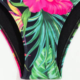 Swim Vcay 2 Piezas/set Traje De Bano De Bikini De Estampado Tropical Para Mujer Con Copa Rigida En El Sosten