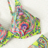 Swim BohoFeel Banador Bikini Con Estampado De Cachemira Y Aros