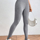 Essnce Legging Acanalado Con Pies Para Mujer