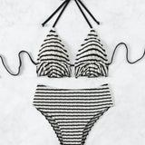 Swim Vcay Conjunto De Bikini Con Tiras De Volantes Con Volantes En Los Bordes